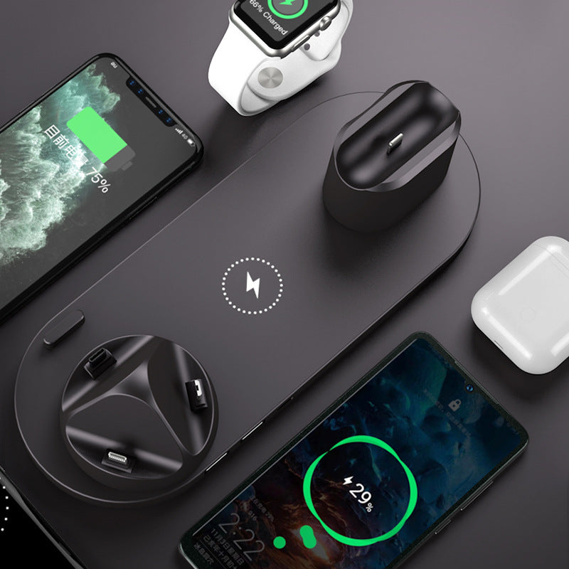 Wireless Fast Charger Pad For iPhone Watch 6 In 1 Charging Dock Station