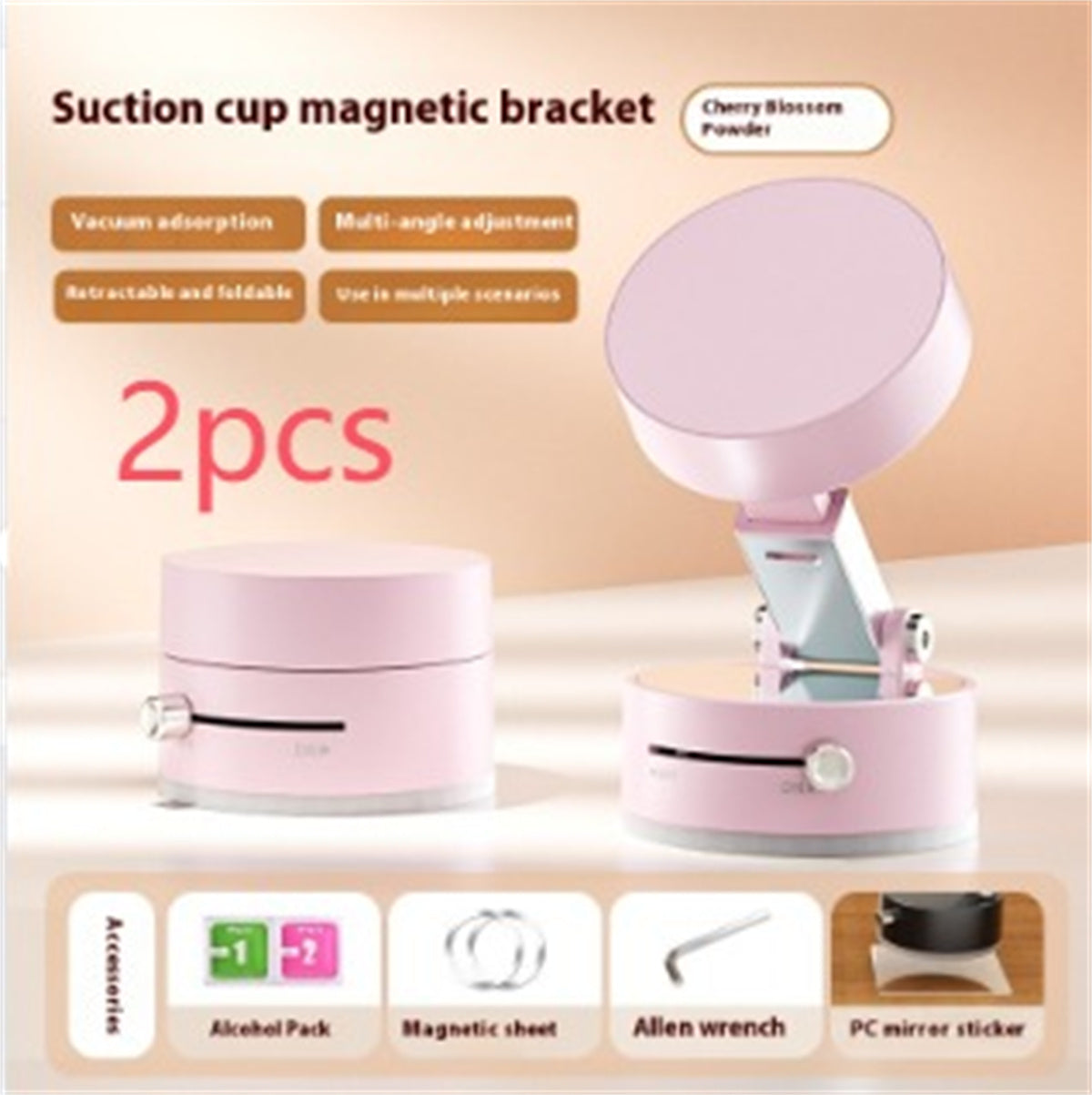 Foldable Magnetic Vacuum Car Phone Holder with Suction Cup