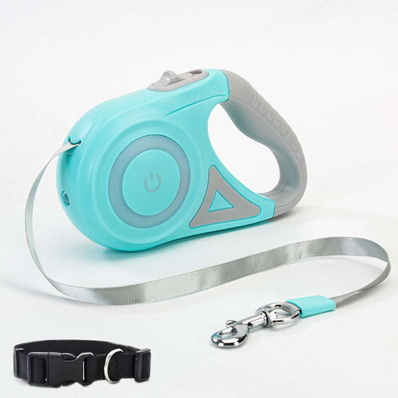Dog Leash Retractable Collar Spotlight Traction Rope