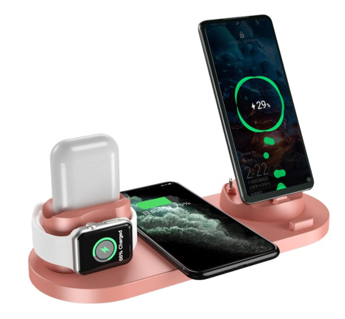 Wireless Fast Charger Pad For iPhone Watch 6 In 1 Charging Dock Station