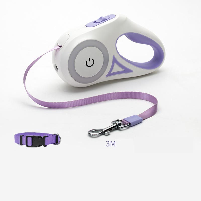 Dog Leash Retractable Collar Spotlight Traction Rope