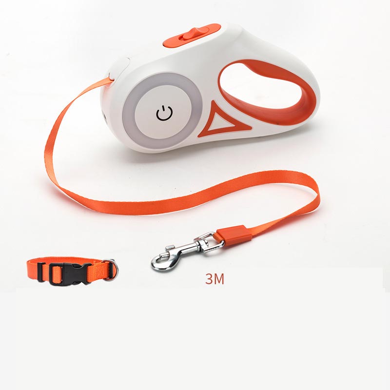 Dog Leash Retractable Collar Spotlight Traction Rope