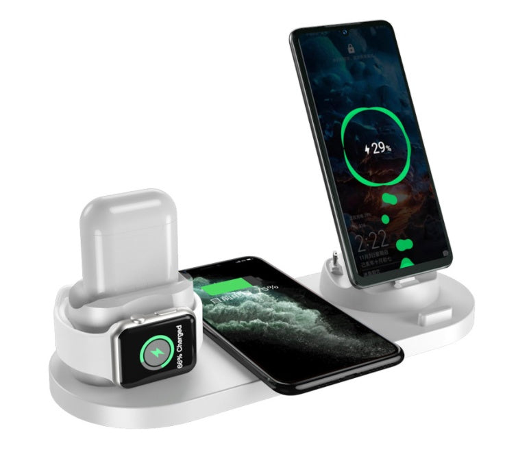 Wireless Fast Charger Pad For iPhone Watch 6 In 1 Charging Dock Station