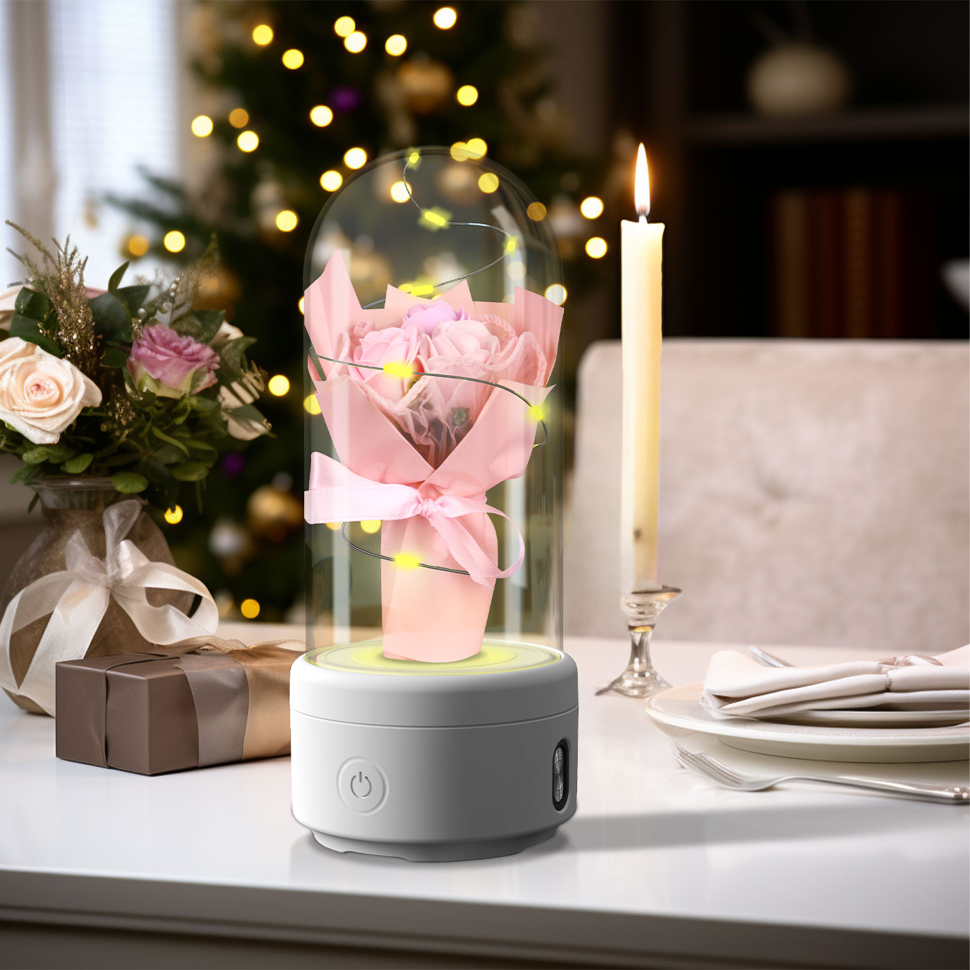 Creative 2 In 1 Bouquet LED Light And Bluetooth-compatible Speaker