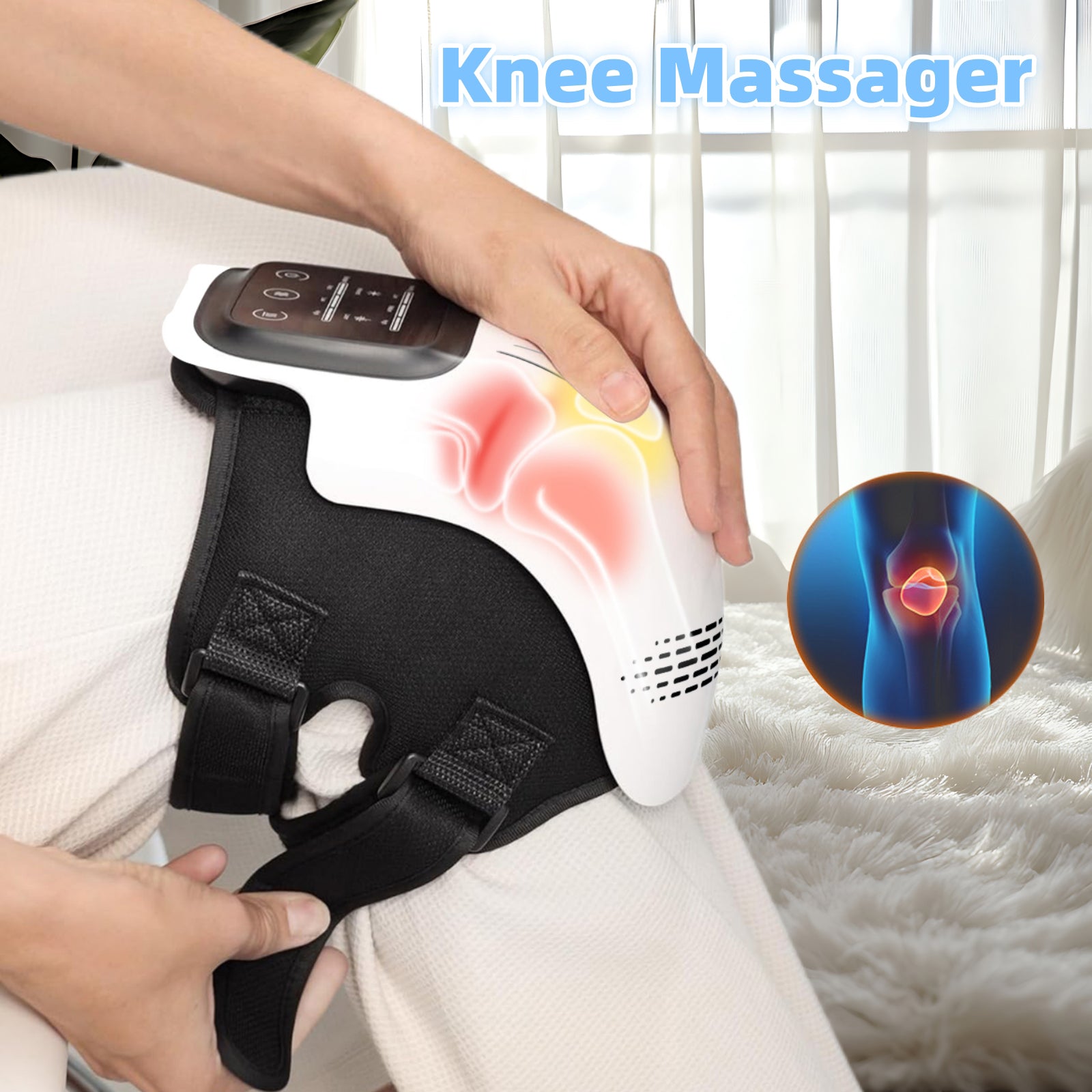 Smart Kneading Heating Knee Massager - Rechargeable Pain Relief