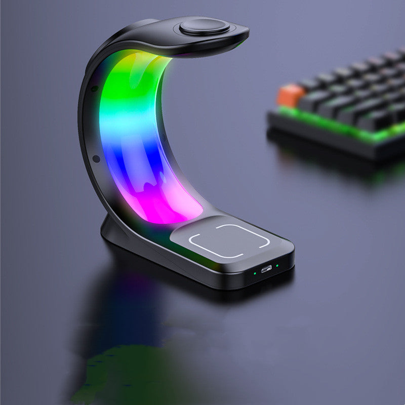 4-in-1 Magnetic Wireless Charger – Fast Charging with RGB Light for iPhone, AirPods & Watch