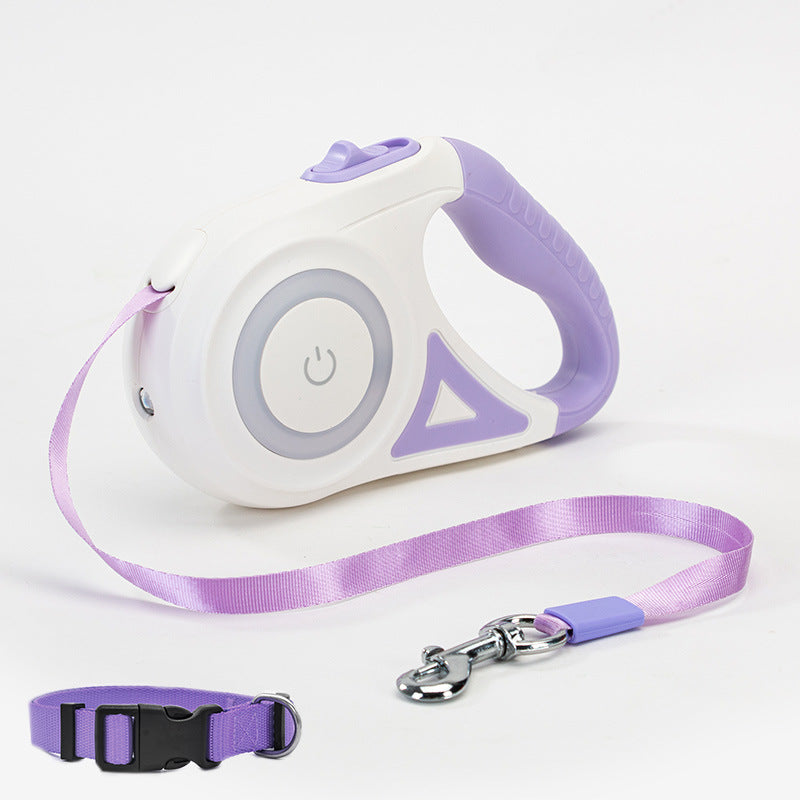Dog Leash Retractable Collar Spotlight Traction Rope