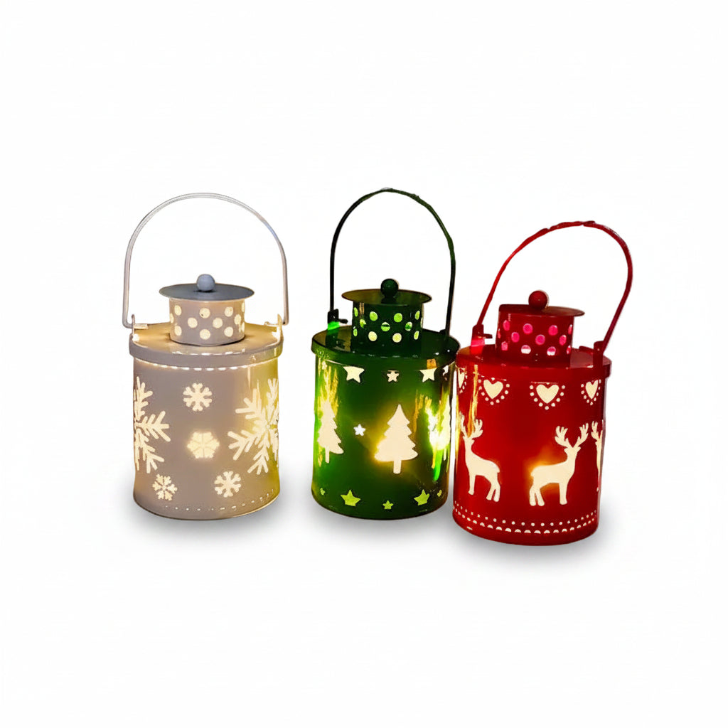 Christmas themed Candle Lights LED Small Lanterns - Holiday Decorations