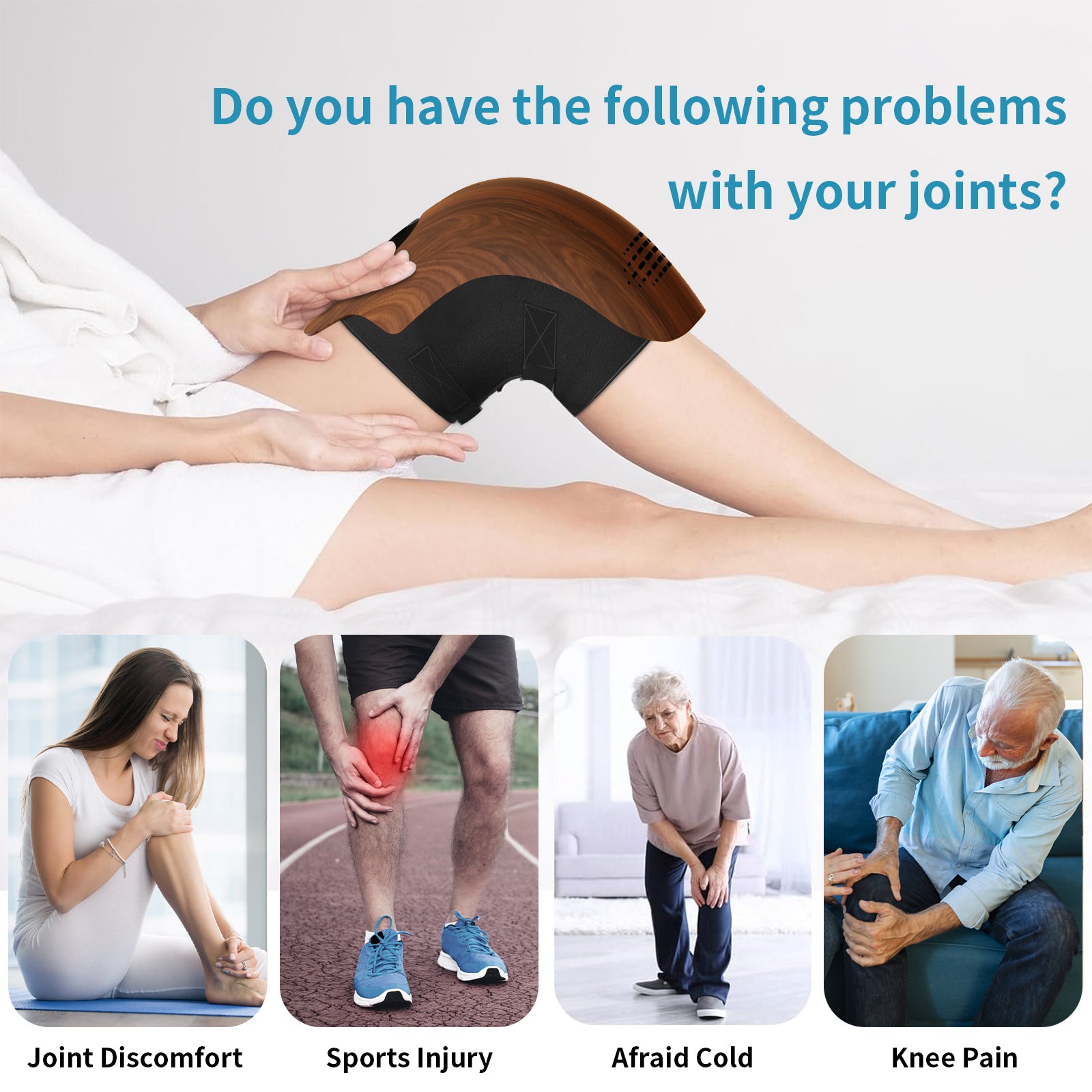 Smart Kneading Heating Knee Massager - Rechargeable Pain Relief