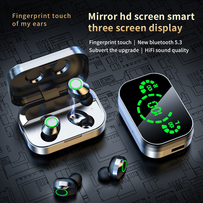 YD03 TWS Wireless Bluetooth Earbuds with Smart Digital Display & Breathing Light