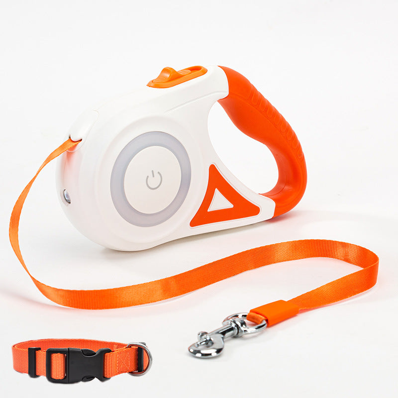 Dog Leash Retractable Collar Spotlight Traction Rope